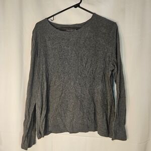 Talbots Gray Cotton Long Sleeve Casual Top Comfortable Everyday Shirt L‎
